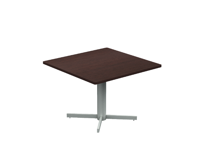Break room square table, X base 42 x 42 x 42" HPL