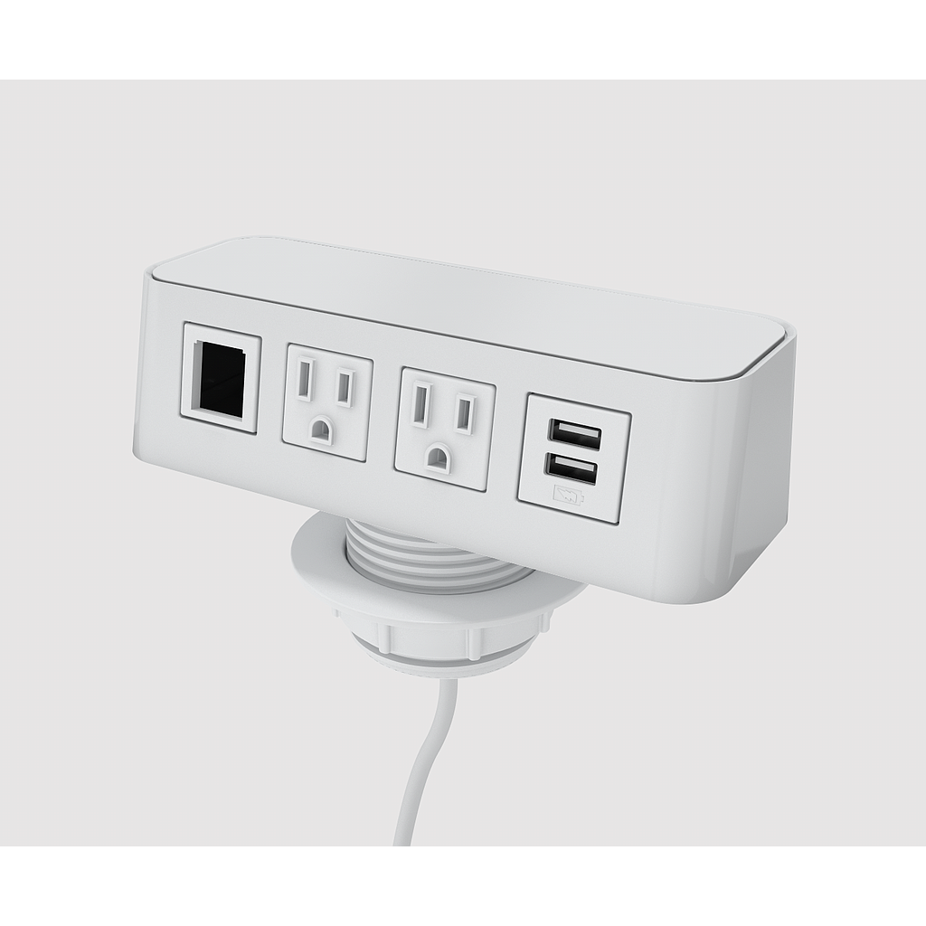 Burele Hole Mount 2 power, 1 USB, 1 open 120" cord