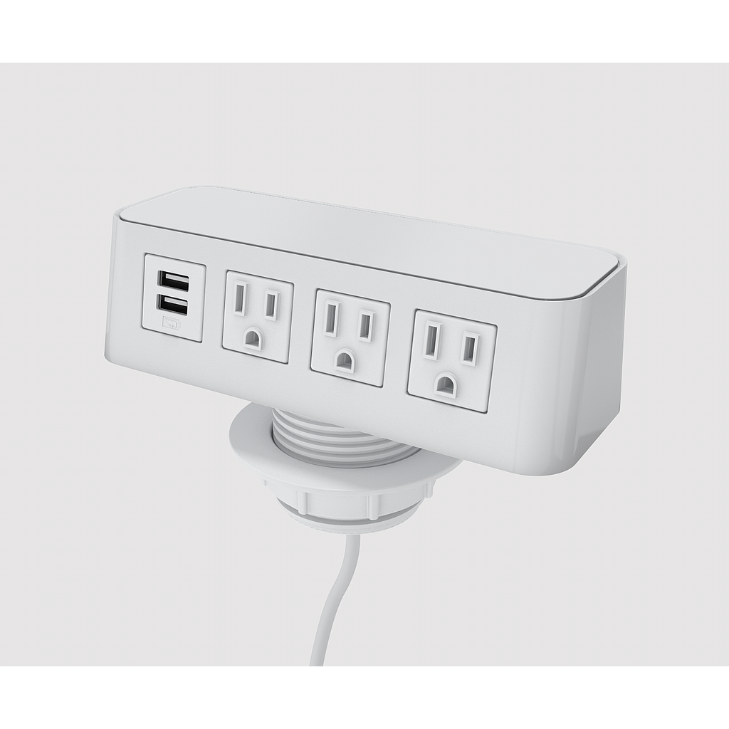 Multicontacto Burele 3 Tomas/1 USB 305 cm