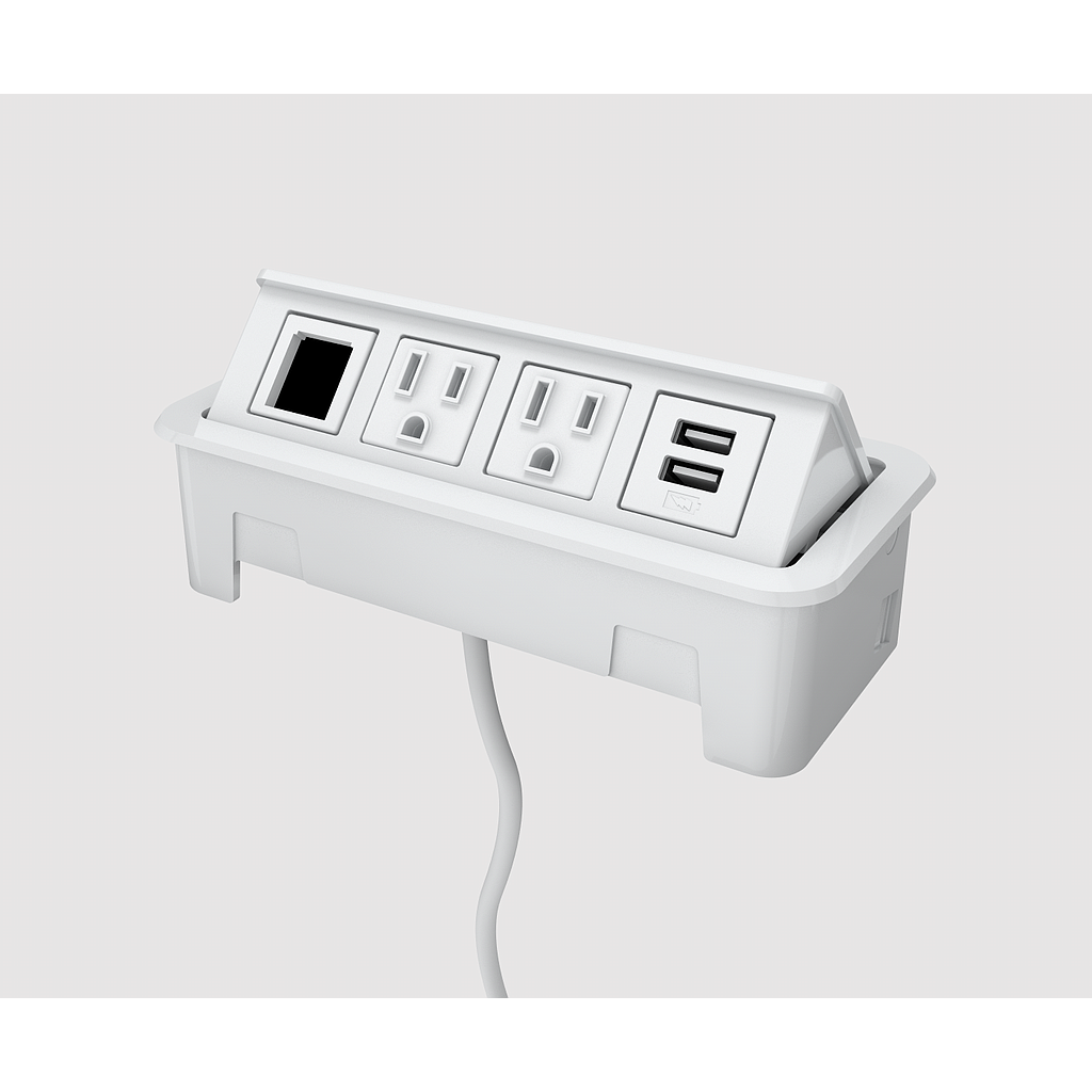 Multicontacto Nacre 2 Tomas/1 USB/1 Vacio 180 cm