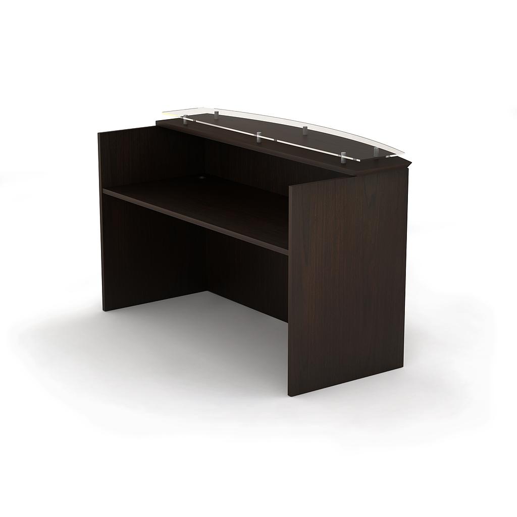 Reception desk glass top 72 x 37 x 43" Filo 
