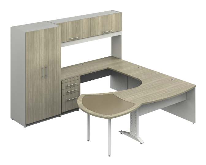 Conjunto CEO c/Librero s/Credenza c/Vidrio 262 x 265 x 180 cm Senior