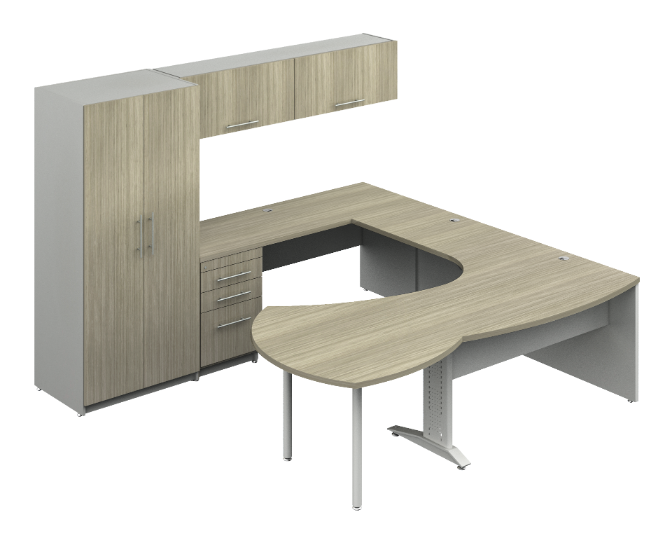 Conjunto CEO c/Librero Colgante s/Vidrio 262 x 265 x 180 cm Senior