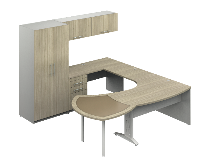 Conjunto Presidente c/Librero Colgante c/Vidrio 232 x 265 x 180 cm Senior
