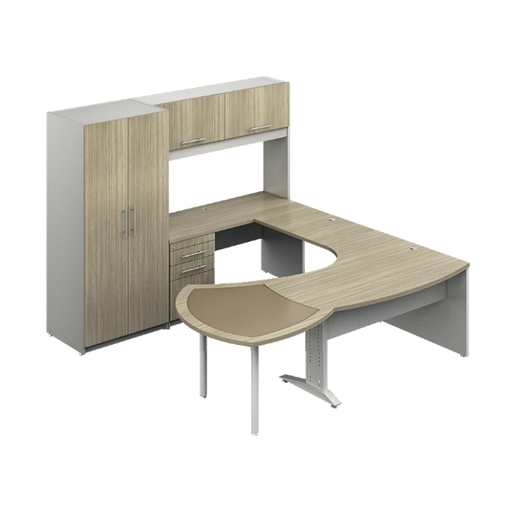 Conjunto Presidente c/Librero s/Credenza c/Vidrio 232 x 265 x 180 cm Senior