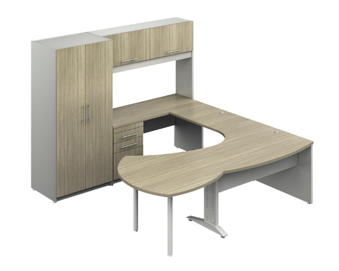 Conjunto Presidente c/Librero s/Credenza s/Vidrio 232 x 265 x 180 cm Senior
